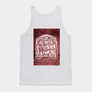 Illustration of the three wise men and baby Jesus Christ Tank Top